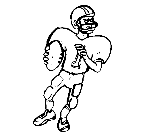 Player in action coloring page