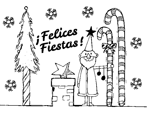 Postcard Happy Holidays coloring page