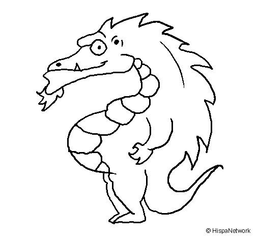Potbellied dragon coloring page