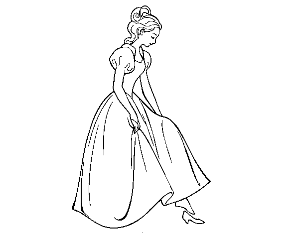 Princess and shoe coloring page