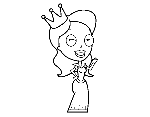 Princess crowned coloring page