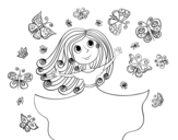 Princess of butterflies coloring page