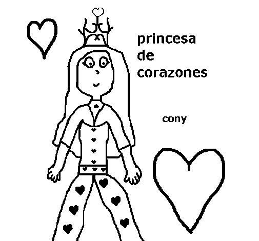 Princess of hearts coloring page