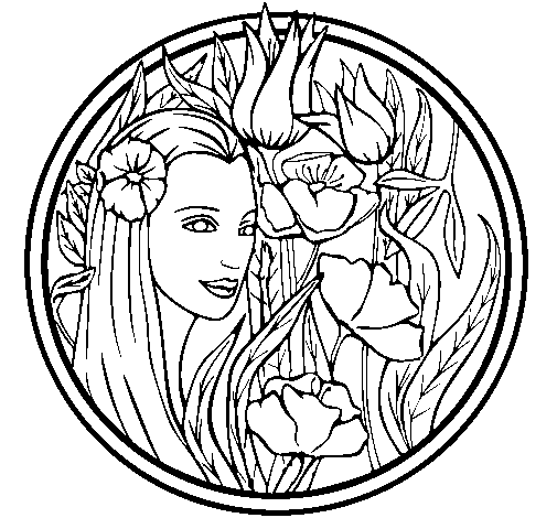 Princess of the forest 3 coloring page