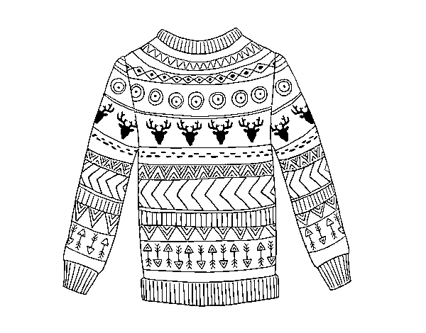 Printed wool sweater coloring page