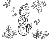 Queen mermaid coloring page