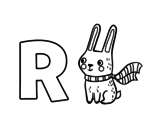 R of Rabbit coloring page