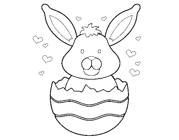 Rabbit in a shell coloring page
