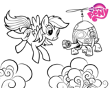 Rainbow Dash and Tank Turtle coloring page