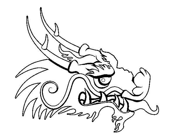 Red dragon head coloring page