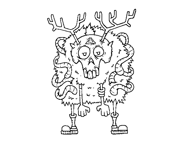 Reindeer zombie coloring page