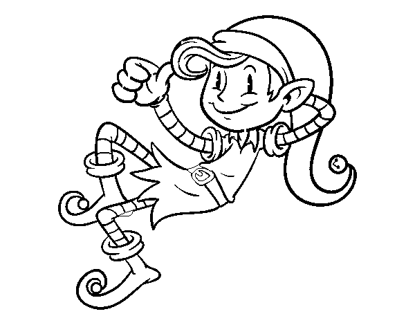 Relaxed Elf coloring page