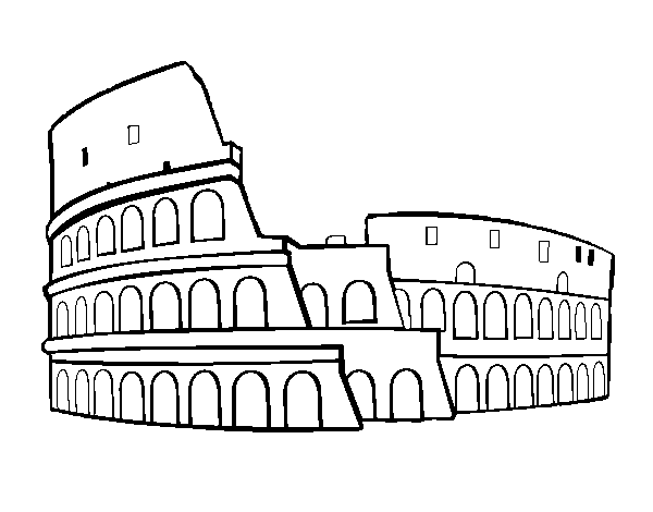 Roman colosseum coloring page
