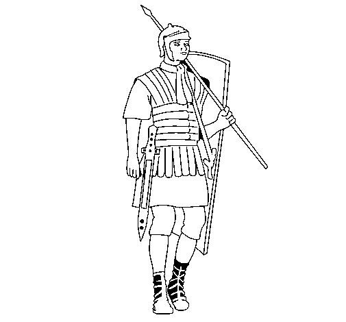 Roman soldier coloring page