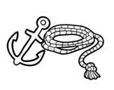 Rope and anchor coloring page