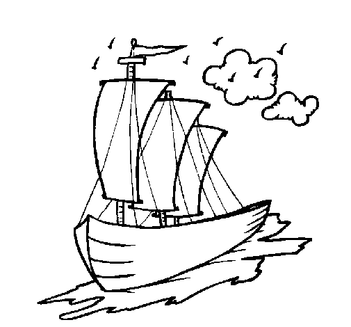 Sailing boat coloring page
