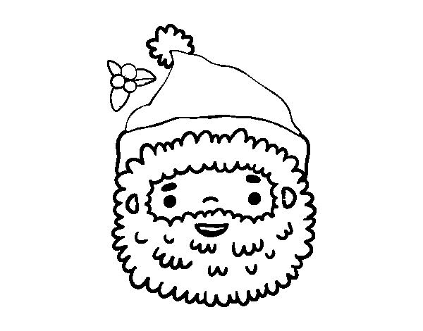 Santa Christmas face coloring page