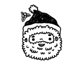 Santa Christmas face coloring page