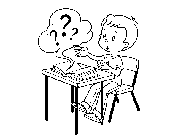 School Questions coloring page