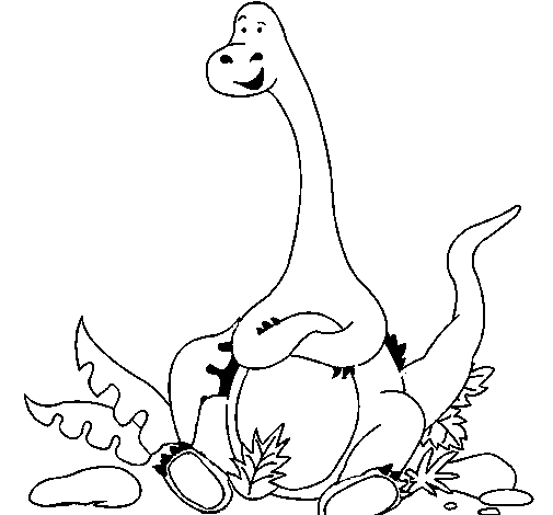 Seated Diplodocus  coloring page