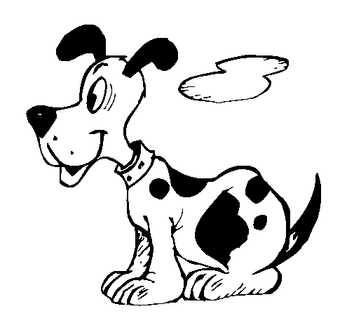 Seated dog coloring page