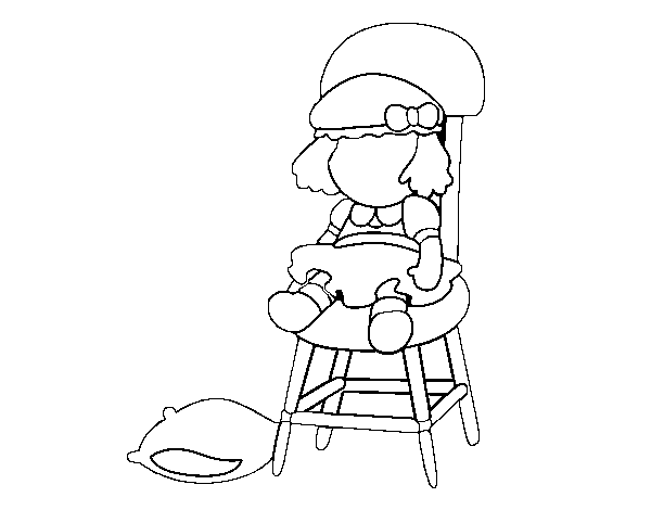 Seated Doll coloring page