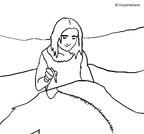 Sewing skins coloring page