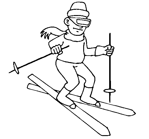 Skier II coloring page