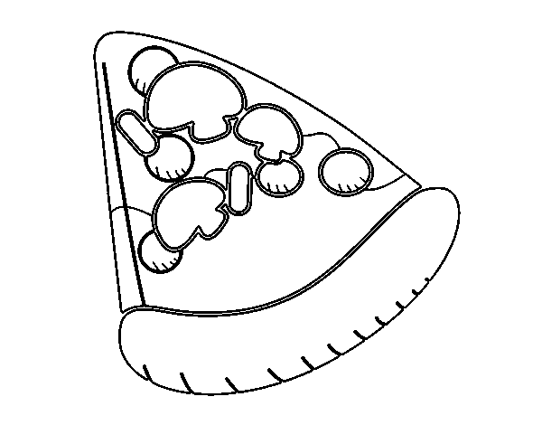 Slice of pizza coloring page