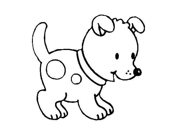 Small puppy coloring page