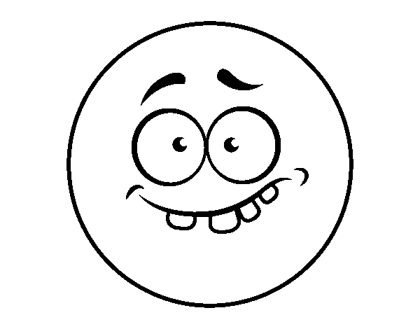 Smiley with teeth coloring page