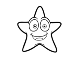 Smiling starfish coloring page