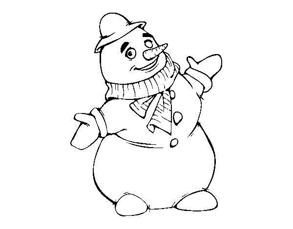 Snowman smiling coloring page
