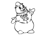 Snowman smiling coloring page