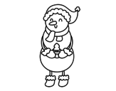 Snowman with a little tree coloring page