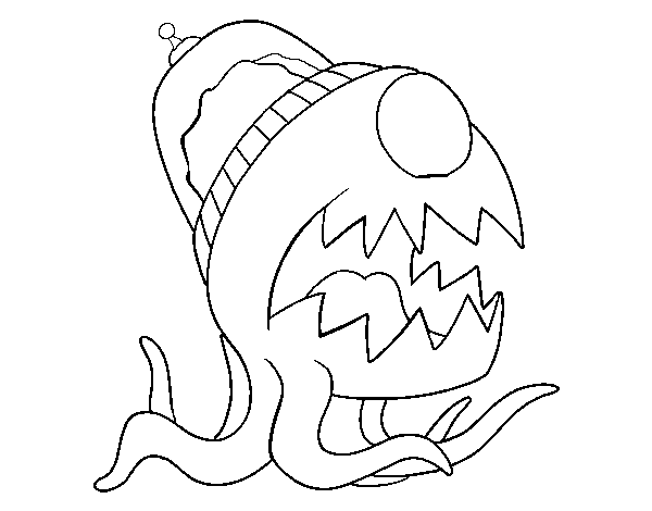 Space Octopus coloring page