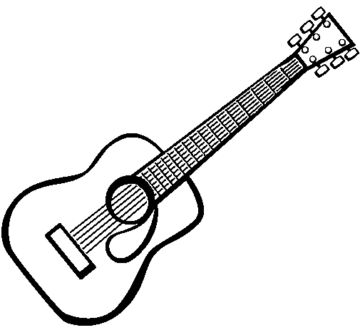 Spanish guitar II coloring page
