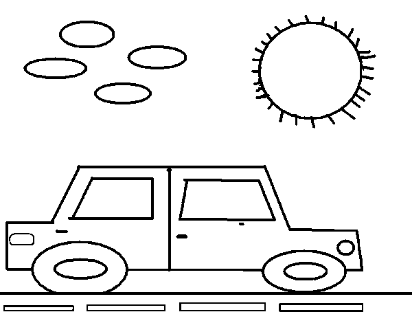 Square car coloring page