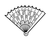 Stamped hand fan coloring page