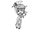 Statue of liberty manga coloring page