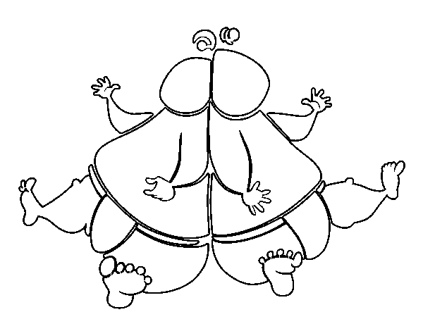 Sumo wrestlers coloring page