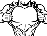 Superhero chest coloring page
