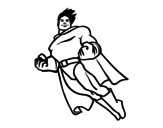 Superman flying coloring page