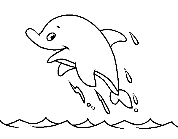 Sympathetic dolphin coloring page