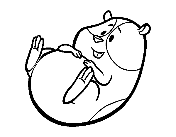 Sympathetic hamster coloring page