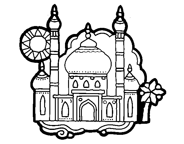 Taj Mahal coloring page