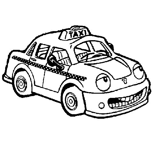 Taxi Herbie coloring page