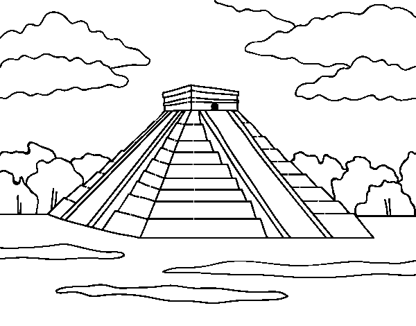 Temple of Chichen Itza coloring page