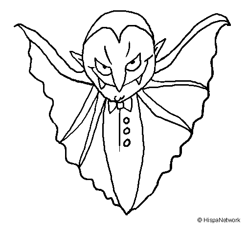 Terrifying vampire coloring page