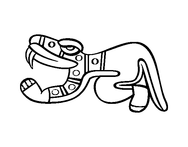 The Aztecs days: the Lizard Cuetzpalin coloring page